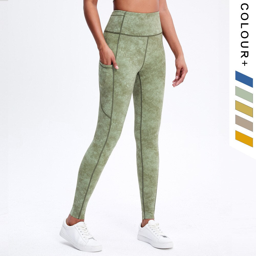 FlexFlow Tie-Dye Yoga Fitness Set: Bra and High-Waist Leggings