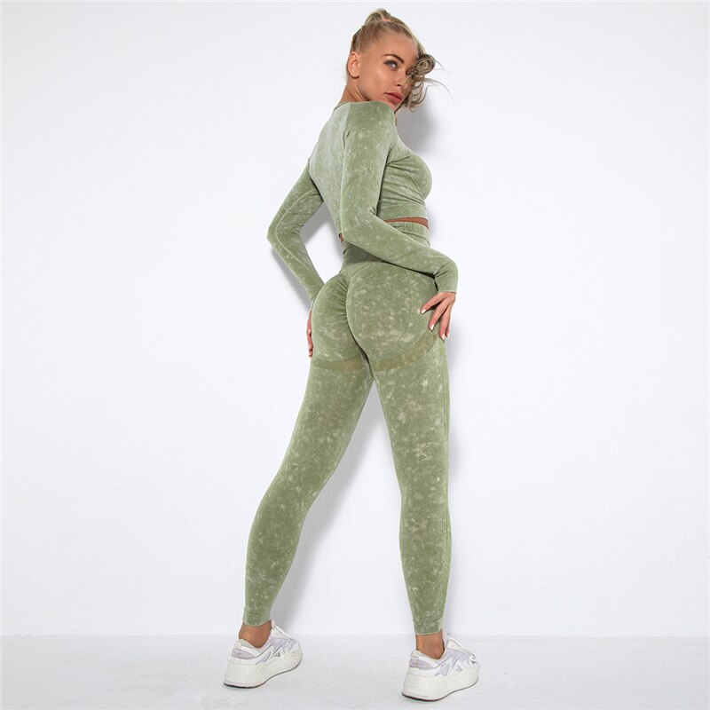 FlexFit High-Stretch Yoga Fitness Set: Leggings and Sports Bra