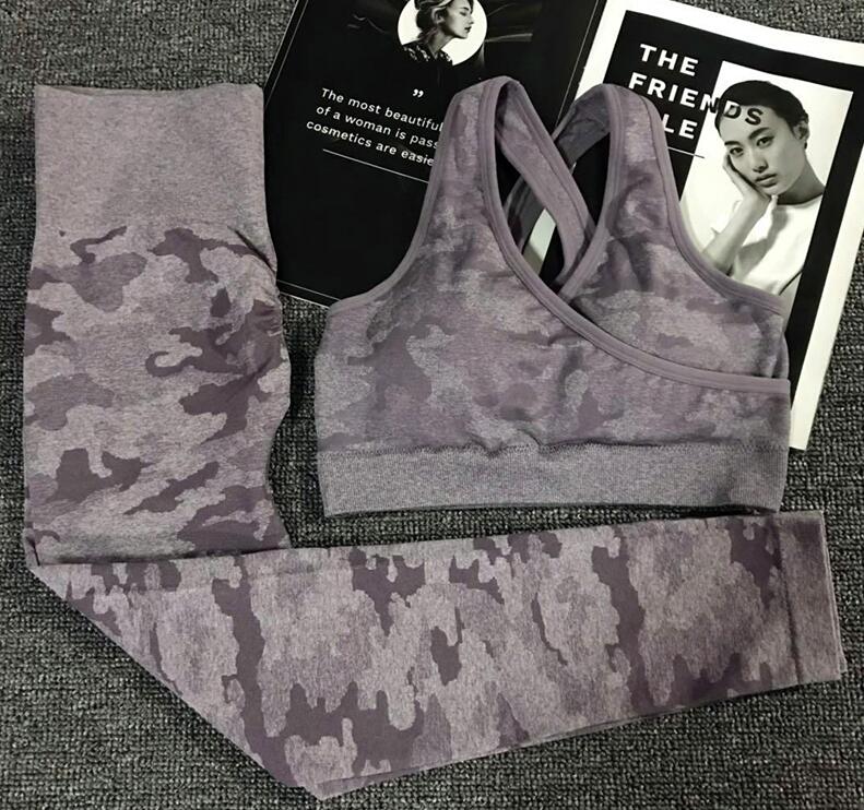 FlexMotion Camo Yoga Set: Leggings + Sports Bra