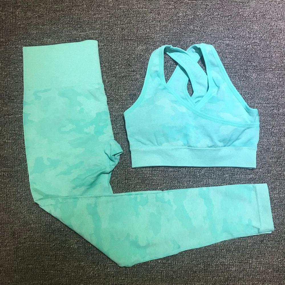 FlexMotion Camo Yoga Set: Leggings + Sports Bra