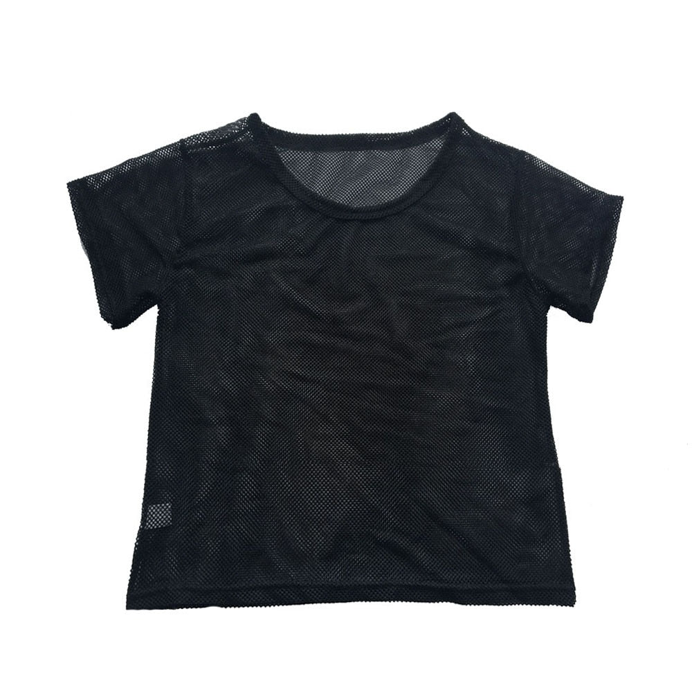 Quick Dry Mesh Yoga Top Fitness Tank Top Black Gym T-Shirt