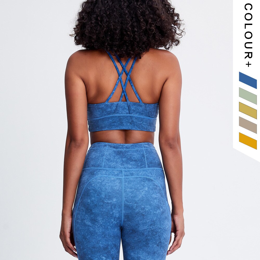 FlexFlow Tie-Dye Yoga Fitness Set: Bra and High-Waist Leggings