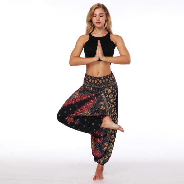 Red galaxy floral Yoga Pants