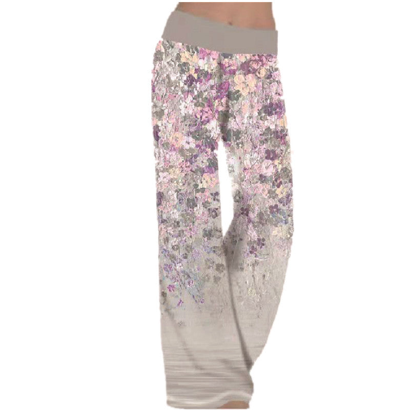 Women's Loose Positioning Printing Yoga Wide Leg Sports Pants For Women