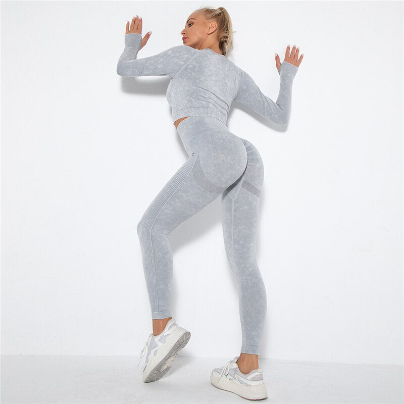 FlexFit High-Stretch Yoga Fitness Set: Leggings and Sports Bra